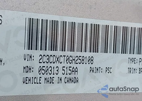 2016 Dodge Charger R/T z USA, uszkodzony, nr VIN 2C3CDXCT0GH258108